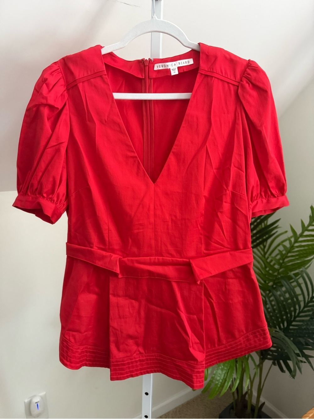 Veronica Beardβ Aslan cotton-blend poplin peplum top 10